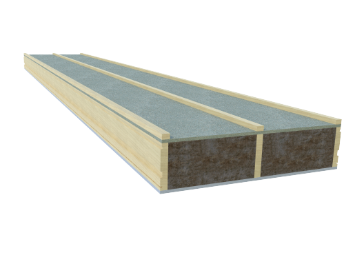 Panneau sandwich chevronné avec de la fibre de bois